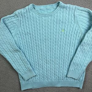 Ralph‎ Lauren Blue Cable Knit Crewneck Long Sleeve Sweater Women's Medium?